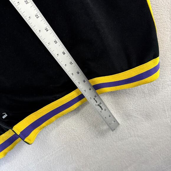 Vintage Los Angeles Lakers Warmup Shirt men's 3XL 3XT Black Suede Velour Snap - Picture 6 of 10